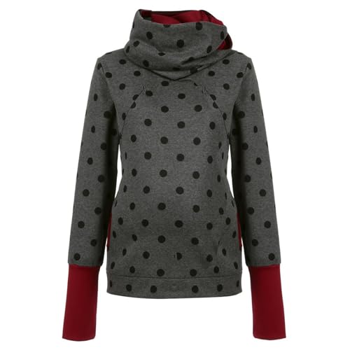 FASLOLSDP - Felpa da donna per l'allattamento, invernale, calda, in cotone, a maniche lunghe, con stampa, a due strati, per l'allattamento, con tasche, per la gravidanza, basic, per l'allattamento