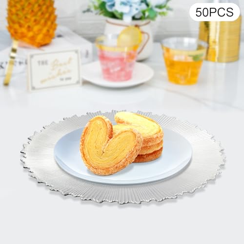 Set de 50 platos cargadores redondos de 13 pulgadas miniatura 3