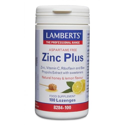 Lamberts Zinc Plus Lozenges with Vitamin C and Propolis Immune & Throat Support 100 Lozenges