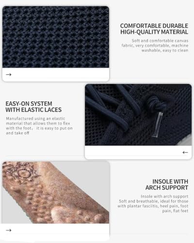 Image of 1TAZERO Men's Extra Wide Slip-On Shoes 4E-6E Wide Walking Orthopedic with Arch Support for Wide Fit Plantar Fasciitis