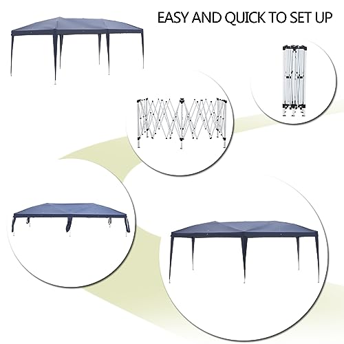 Carpa plegable impermeable azul 3x6 m para camping miniatura 5