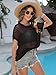 Womens Summer Tops Sexy Off Shoulder Club Date Night Outfits See Through Fishnet Tops Swim Bathing Suit Cover Ups Black L