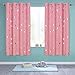 Anjee Blackout Curtains for Girls Bedroom 63 Inches Long Kids Star Foil Print Window Pink Curtains Thermal Insulated Room Darkening Drapes Nursery Decor 2 Panels, Baby Pink 52x63 Inches