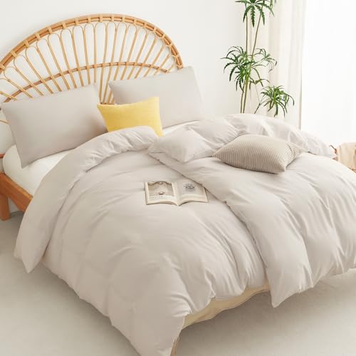 WAVVE Bettwäsche 135x200 4teilig Beige - 40x80 Kissenbezüge, Mikrofaser – Ansicht 2