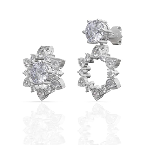 Image of 925 Sterling Silver Stud Earrings for Women | Cubic Zirconia Solitaire Ear Studs | Lightweight Hypoallergenic Anti-Tarnish Daily Wear Jewellery | Gift for Girls, Wife, Girlfriend, Mother, Sister | Birthday, Anniversary, Rakhi