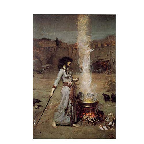 Le Cercle magique par John William, reproduction à l'huile non encadrée 100x160 cm