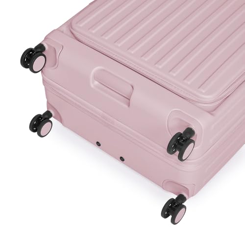 Image of Acer Barcelona Suitcase, 25 inch Check-in, with 360 Degree Spin 8 Wheels, TSA locak, Top Opening, Expandable, Recycled Polyester Material, Pink