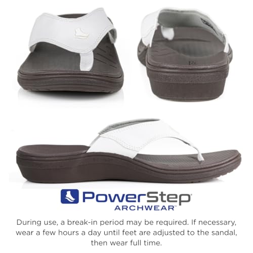 Image of PowerStep Archwear, Women's Arch Supporting Thong Sandal, Women's Orthotic Casual Dress Flip Flop, Shock Absorbing Sole, Plantar Fasciitis Relief, Neutral Arch, Lightweight, Non-Slip Tread