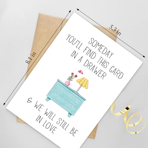 Funny Birthday Card for Husband Wife, Romantic Anniversary Card for Boyfriend Girlfriend, Sweet Valentines Day Card for Him Her, Someday You Will Find This Card in a Drawer - Thumbnail 3