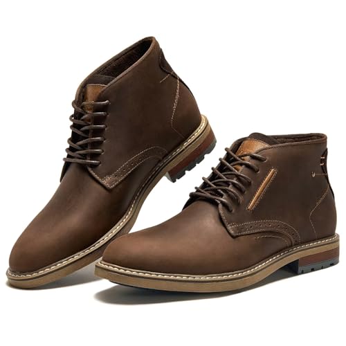 Image of Arkbird Men's Chukka Boots, Leather Ankle Dress Boot Casual Oxfords Lace Up Work Shoes