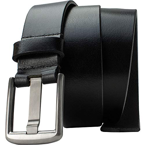 Image of Titanium Wide Pin Belt - USA Made Full Grain Leather Belt with Certified Nickel Free Titanium Buckle