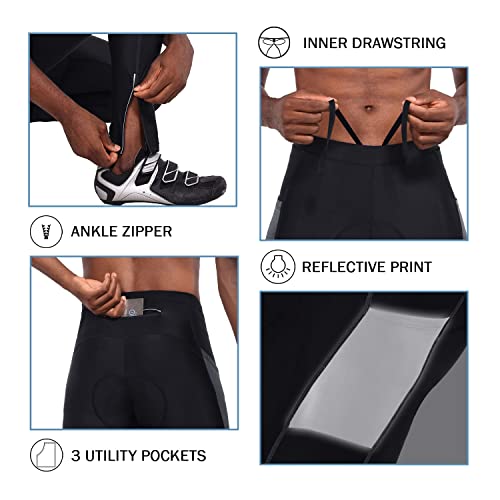 BALEAF Calça legging masculina acolchoada 4D para ciclismo MTB com bolsos FPS 50+