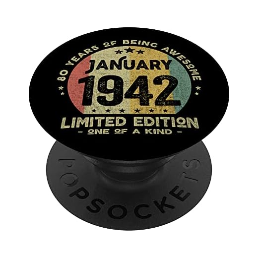 Regalo 80 años Cumpleaños Hombre Mujer - Enero 1942 PopSockets PopGrip Intercambiable