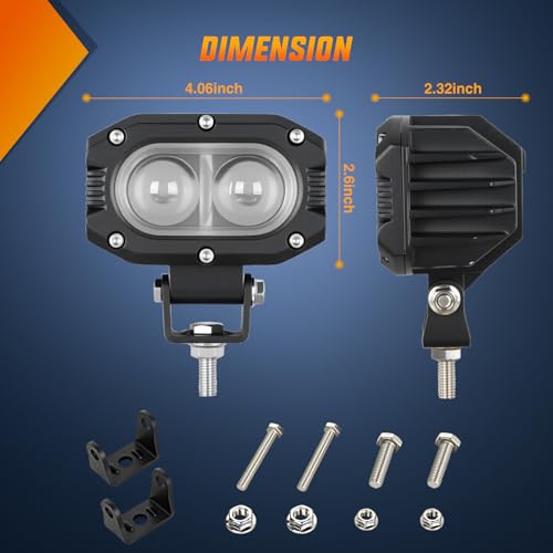 Image of Nilight LED Pod Light 48W 4 Inch 2 PCS White Spot Beam Driving Lights IP67 Waterproof Auxiliary Offroad Lighting for Truck Tractor SUV ATV UTV Golf Cart Boat Motorcycle Dirt Bike