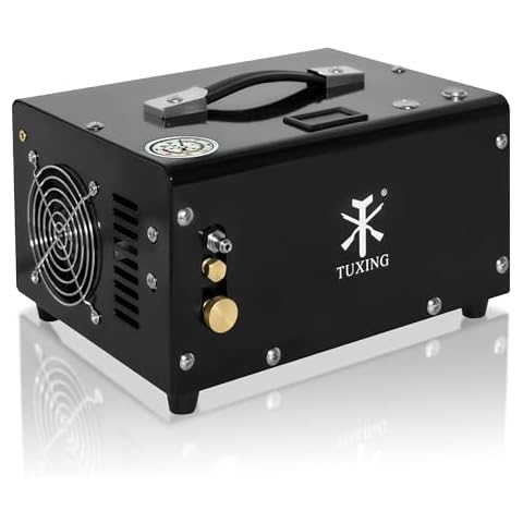 TUXING 4500Psi PCP Air Compressor, Manual shutdown High Pressure Compressor,Equipped with Water Cooling System, Scuba Diving Tank Pcp Air Rifles Charging 110V (‎TXET061-1) Cover