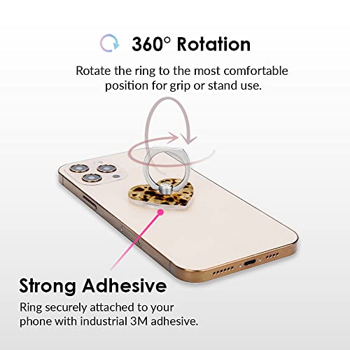 Image of Velvet Caviar Cell Phone Ring Holder - Finger Ring & Stand - Improves Phone Grip Compatible with iPhone, Galaxy, Most Smartphones (Blonde Tortoise)