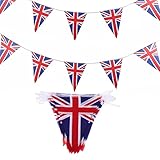 Hifeoos バナー ユニオン ジャック 国旗バナー 三角形 国旗 ガーランド 英国旗フルフラッグ ストリング イベント お祝い用 30個セット