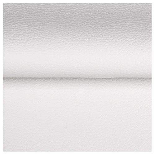 Tissu en similicuir blanc grain litchi 140cm cuir synthétique PU au mètre pour sac bricolage