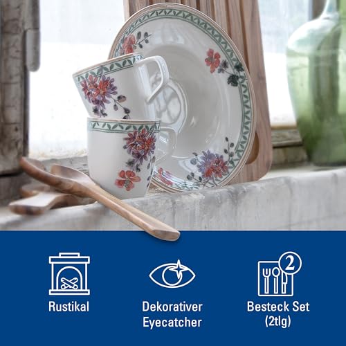 Foto von Villeroy & Boch - Artesano Salatbesteck 2-teilig Braun, Salatbesteck Holz, Salat, Besteckset, Holzlöffel, Holzgabel, Akazienholz