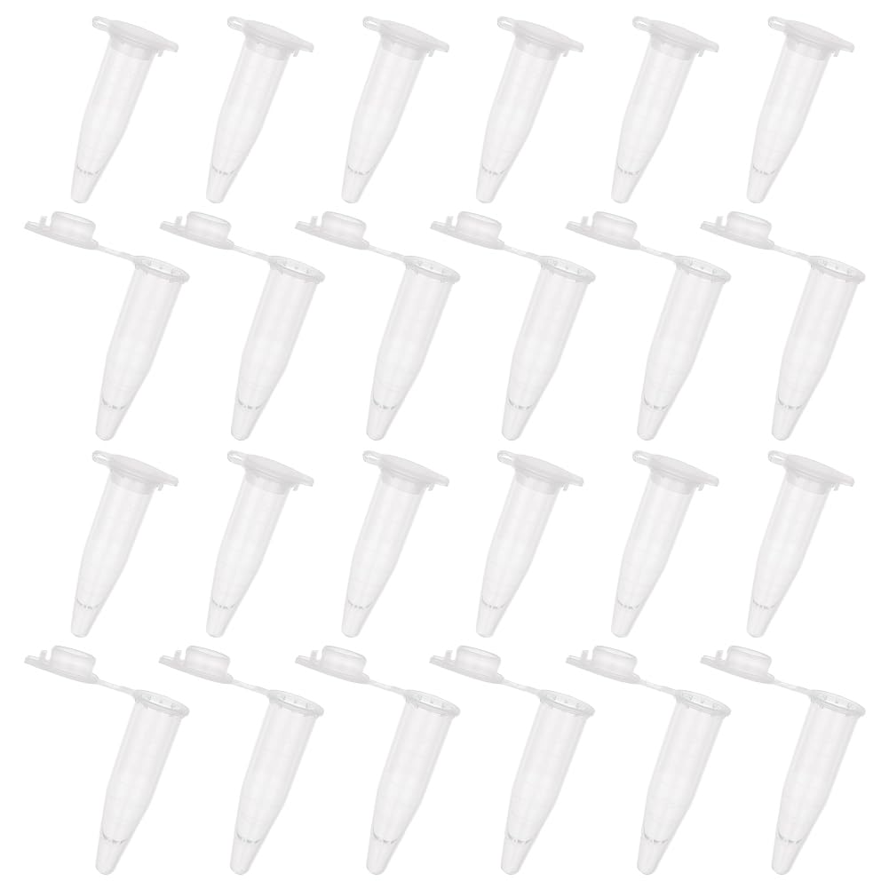 OLYCRAFT 1000 Pcs 1.5mL Tube de microcentrifugation gradué Tube à centrifuger Transparent jetable Tube de microcentrifugation avec Bouchon à Pression pour Le Stockage d'échantillons sans Fuite