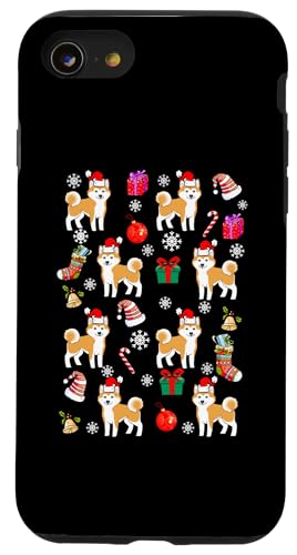 Carcasa para iPhone SE (2020) / 7 / 8 Shiba Inu Dog Puppy Santa Hat Funny Ugly Christmas Xmas