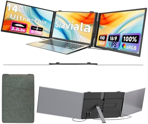 Extensor Pantalla Portatil 0.17 "Ultra-Fino, 14" 1080P FHD IPS Mo...