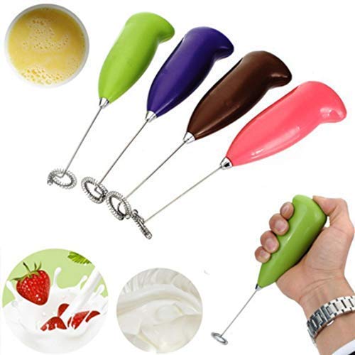 Plastic Milk Frother Handheld Battery Operated Electric Foam Maker Classic Sleek Design Hand Blender (Multicolour)-picture-34