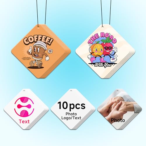 Image of Bulk Custom Car Air Fresheners with Logo or QR Code | Personalized Branded Gifts; 10-1000 Pcs Bulk Orders; Double-Sided Print; Scent Choice Available; Rhombus Shape