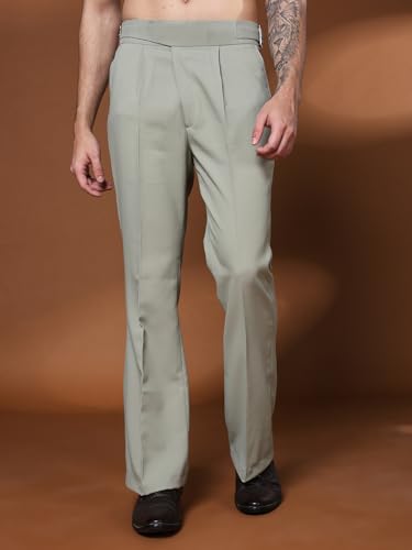 Image of Gurkha Pants for Men | Trouser for Men | Formal Pant | Classic Buckle | Bell Bottom Trouser High Waist Pleated Casual Trousers | Flared Bottom Leg Pants for Office Smart Casual Travel Party