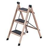 Sgabello pieghevole a 2/3 gradini in tubo di ferro ispessito, pedale per interni, multifunzione, dimensioni compatte per uso domestico, colore verde, design resistente e robusto