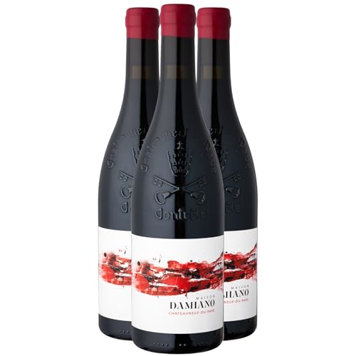Châteauneuf-du-Pape tinto 2022 - Maison Damiano - DOP - Valle del Ródano - Francia - Variedades de uva Grenache - 3x75cl