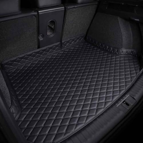 XLKWNNAD Coche Alfombrillas Maletero para Skoda Kamiq 2018-2025, Cuero Bandeja Forro Personalizadas Alfombra Almohadillas Antideslizante Protectora Estera Accesorios,A/Black