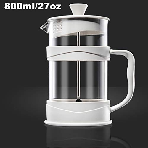 Image of French Press Coffee Maker, Heat Resistant Borosilicate Glass Coffee Pot Percolator, Coffee Brewer with Filtration, Tea Maker Filters (800ml /27oz)