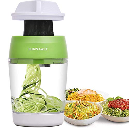 Upgraded 5 in1 Handheld Spiralizer Vegetable Slicer, Heavy Duty Veggie Spiral Cutter