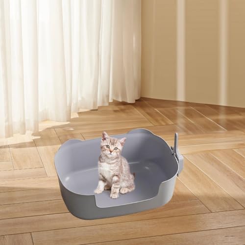 IEUDNS Caixas de areia para animais de estimação de topo aberto Bandeja de areia para animais de est
