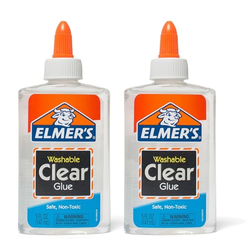 Elmers Liquid School Glue Clear Glue Washable Great for Making Slime 10 Ounces Total