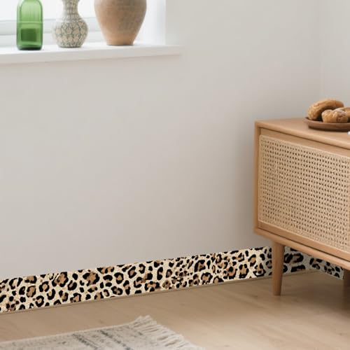 Image of Nuxovilar Leopard Print Peel Stick Wall Border PVC 3.94x16.4'