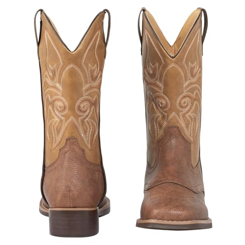 J's.o.l.e Cowboy Boots for Men Wide Square Toe Men's Western Boot Retro Classic Embroidered Country Boots2