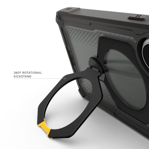 Image of Urban Armor Gear UAG Designed for Galaxy S26 Ultra 5G Case, Plasma XTE - Compatible with Magnetic Charging with Kickstand Fully Rotates 360 Degrees, Transparent Rugged Protective Cover - Black /Yellow