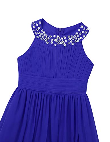 YiZYiF Big Girl's Kids Beading Neckline Ruched Bust Wedding Dance Ball Junior Flower Girl Party Dress4