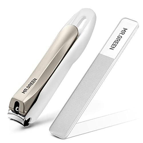 Coupe-ongles anti-éclaboussures acier inoxydable outils de manucure avec lime de verre