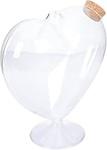 Cabilock Small Glass Jars with Cork Lids Origami Star Bottle Heart Shaped Containers Decorative Landscape Bottle High Base Glass Wishing Bottle Jar with Cork Stoppers Small Glass Jars