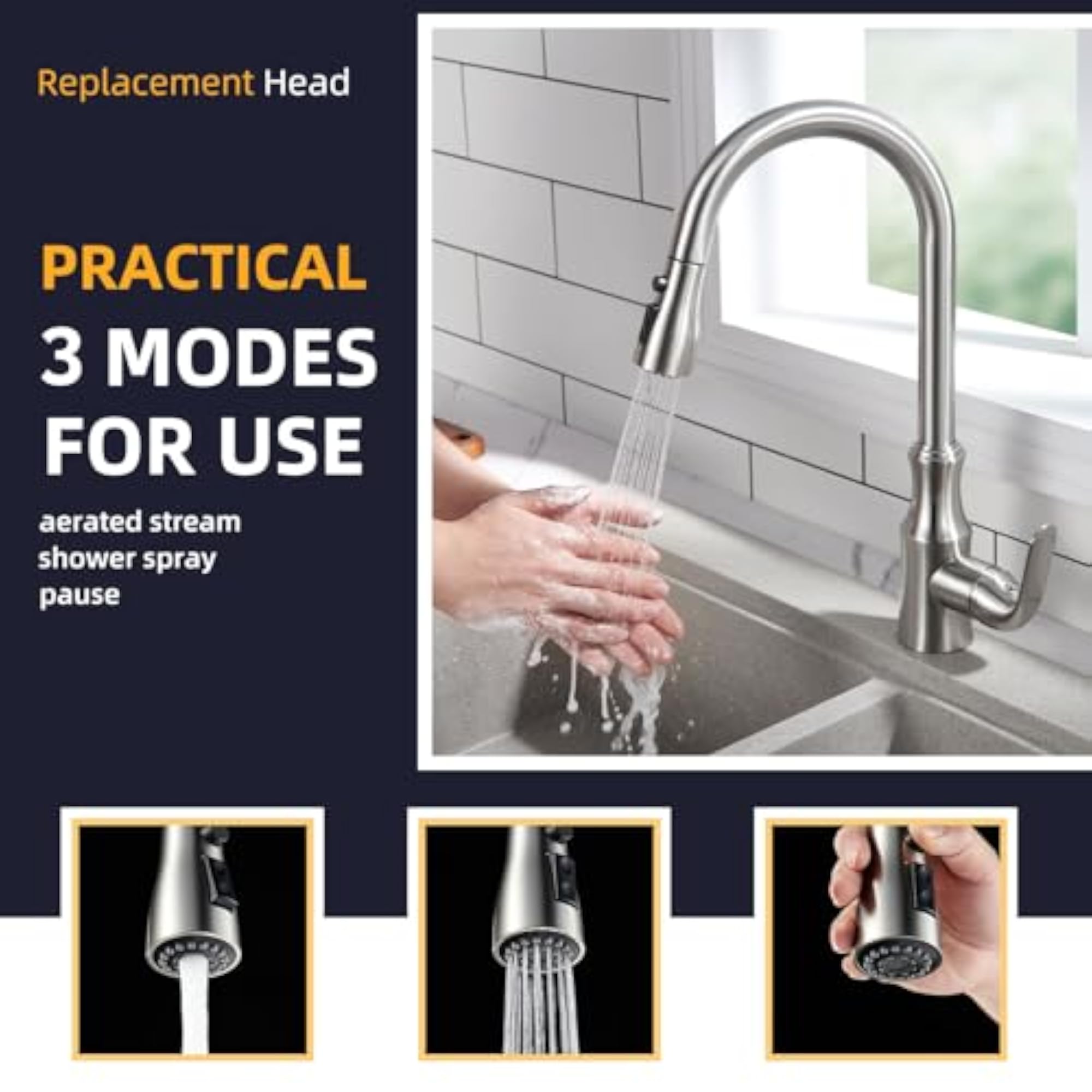 Pull Down Kitchen Faucet Spray Head