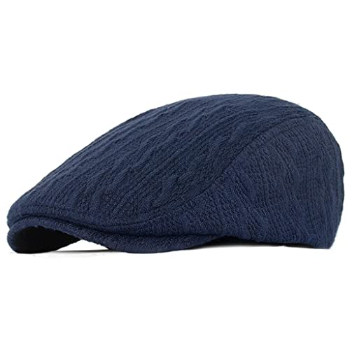 Casquette couleur unie en tricot : protégez-vous du froid hivernal avec un béret plat rétro