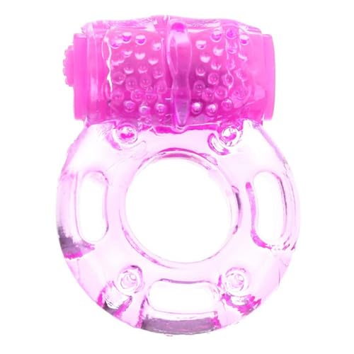 Anillo Vibrador de Silicona Rosa para Hombre - Anillo Erótico Masculino para Erección y Estimulación del Clítoris - Juguete Sexual para Parejas con Pilas Incluidas