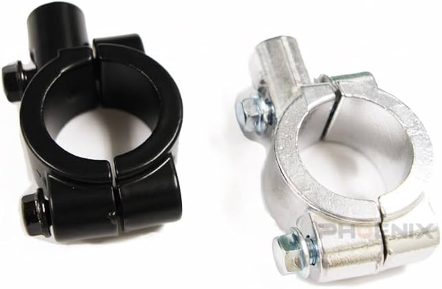 1インチハンドルクランプ 銀 (パイプ径25.4mm対応 ウインカーステー ナビ 電装品 風防・カウルステー等小物の取付けホルダー バーマウント)