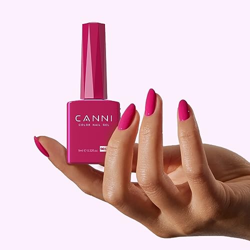 Image of CANNI Hot Pink Gel Nail Polish, 1Pcs Neon Pink Gel Polish Pink Color Nail Polish Gel High Gloss Soak Off U V Gel Nail French Nail Manicure Salon DIY