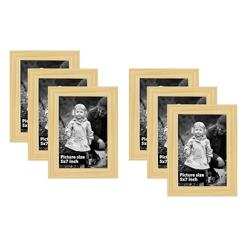 Image of Art Street Decorative Premium Set of 6 Individual Wall Hanging Picture Frame for Home, Living Room, Study Room Decor & Office Decor(5 x 7 Inch Picture Size) - Beige