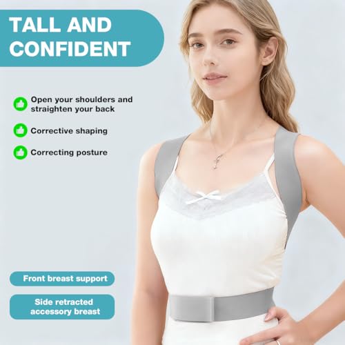Image of HANNEA Posture Corrector for Women and Men, Adjustable Shoulder Brace Straps for Upper Back Pain Relief and Shoulder Support