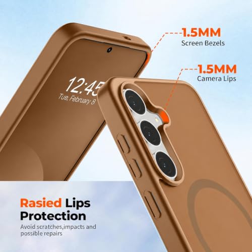 Image of AIBEX Back Cover for Samsung Galaxy S24 Plus| Slim Case with Wireless Charging Support | Anti-Scratch, Shockproof, Anti-Fingerprint & Lightweight Military-Grade Protective Cover - Brown
